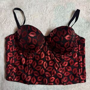 Love Culture Black and Red Bustier Top